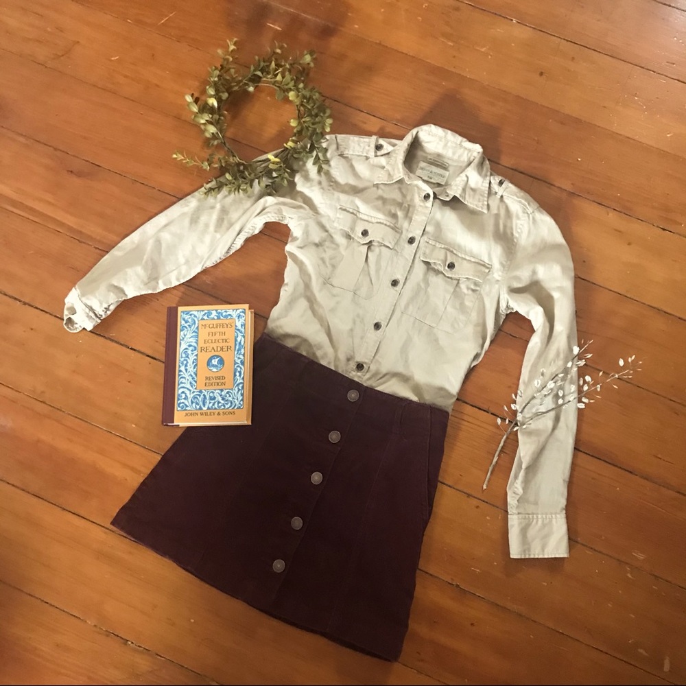 Beige Button-Down Top